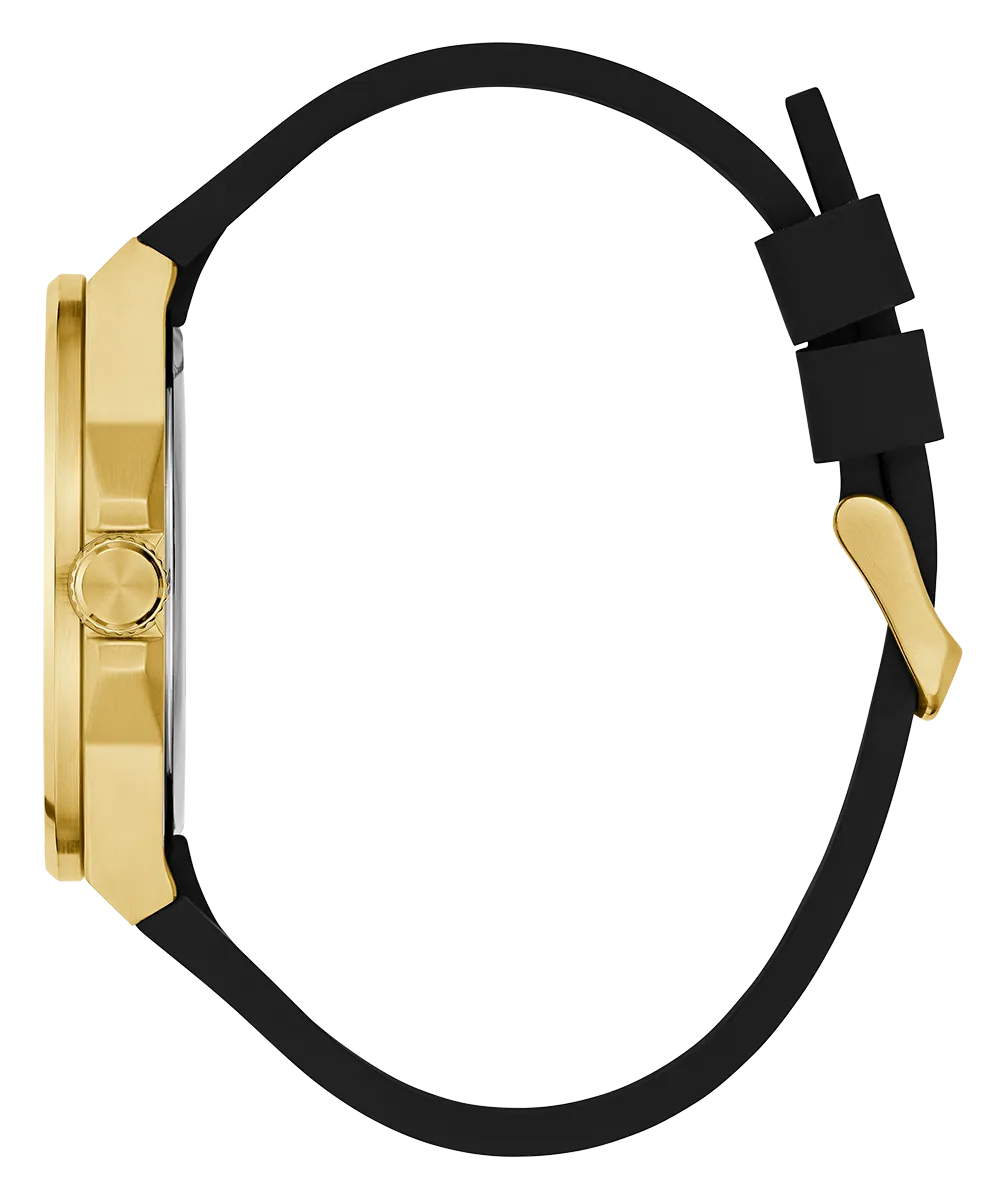 Guess Mens Gold Watches GUESS Mens Black Gold Tone Analog Watch