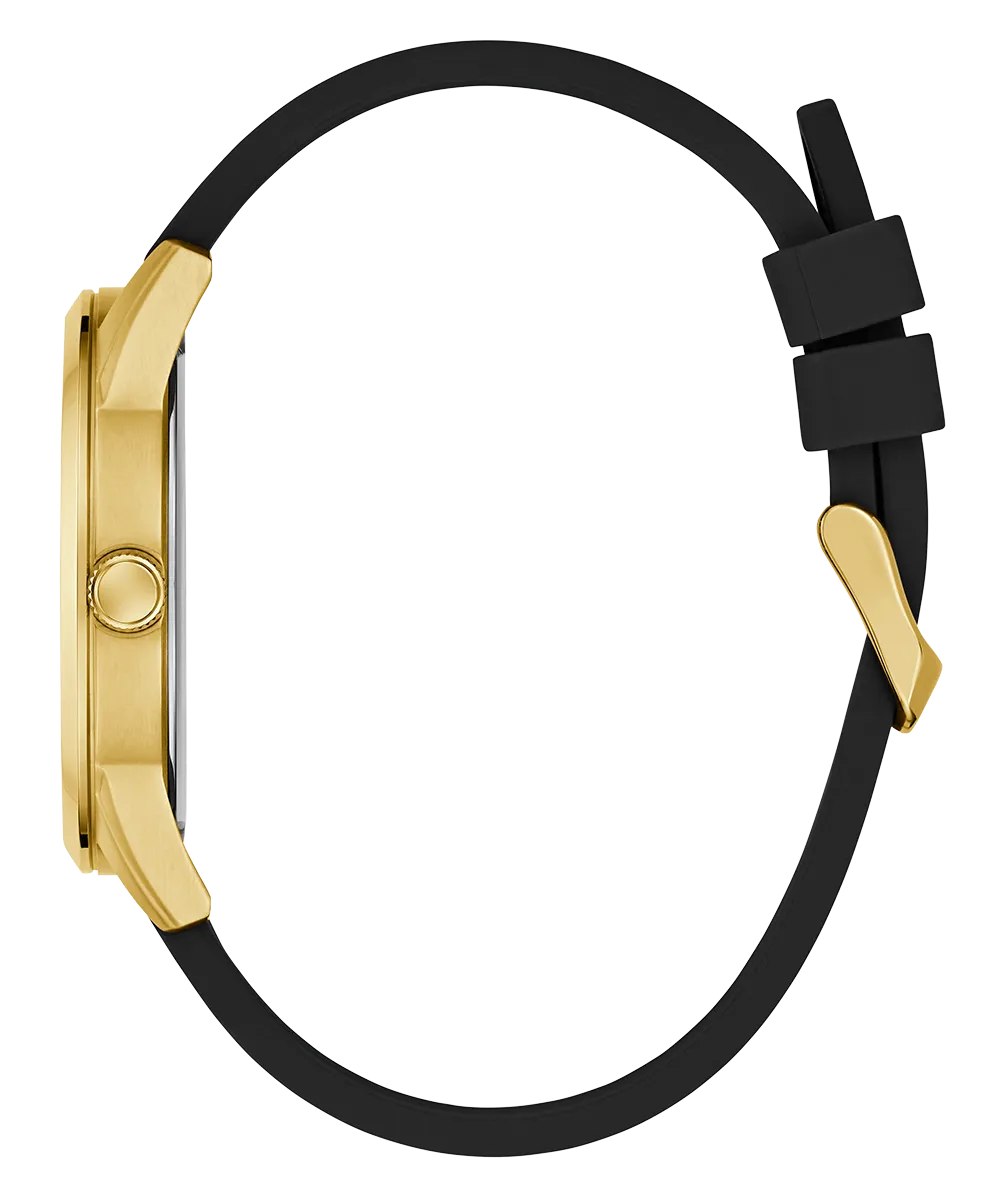 Guess Mens Gold Watches GUESS Mens Black Gold Tone Analog Watch