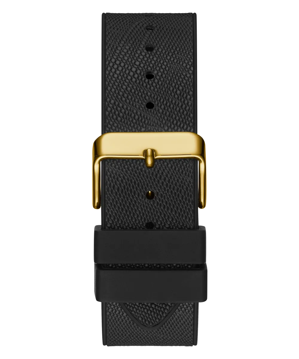 Guess Mens Gold Watches GUESS Mens Black Gold Tone Multi-function Watch