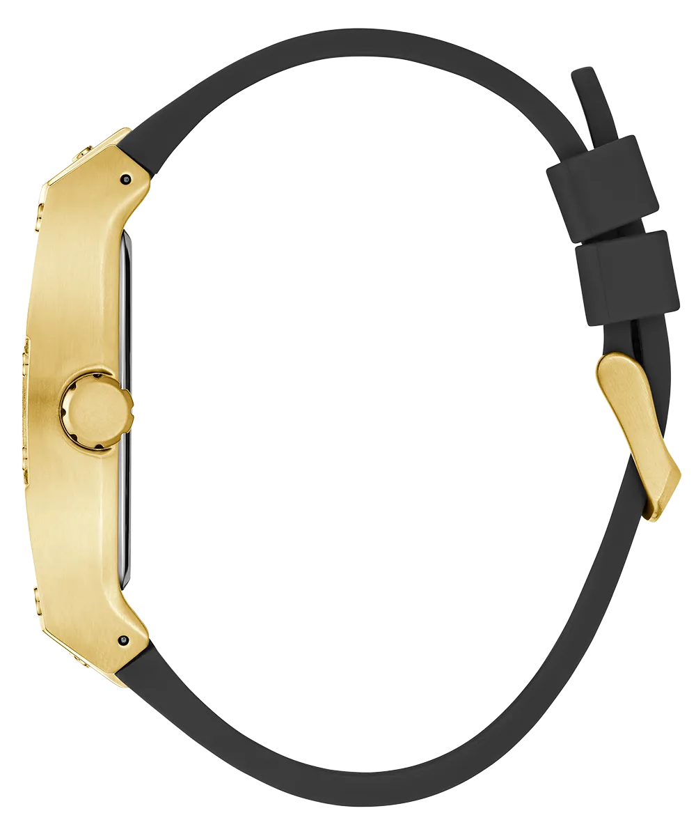 Guess Mens Gold Watches Guess Mens Black Gold Tone Multi-function Watch