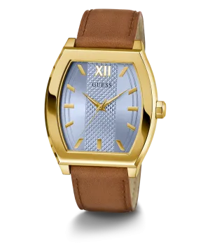 Guess Mens Gold Watches GUESS Mens Brown Gold Tone Analog Watch