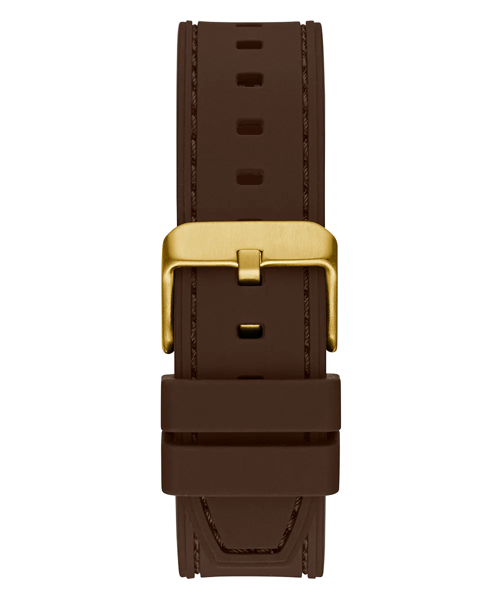 Guess Mens Gold Watches GUESS Mens Brown Gold Tone Multi-function Watch