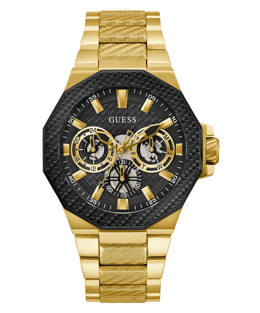 Guess Mens Gold Watches GUESS Mens Gold Tone 2-Tone Multi-function Watch