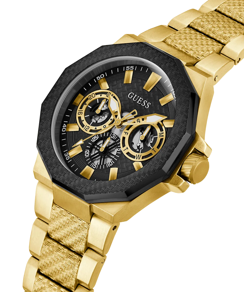 Guess Mens Gold Watches GUESS Mens Gold Tone 2-Tone Multi-function Watch