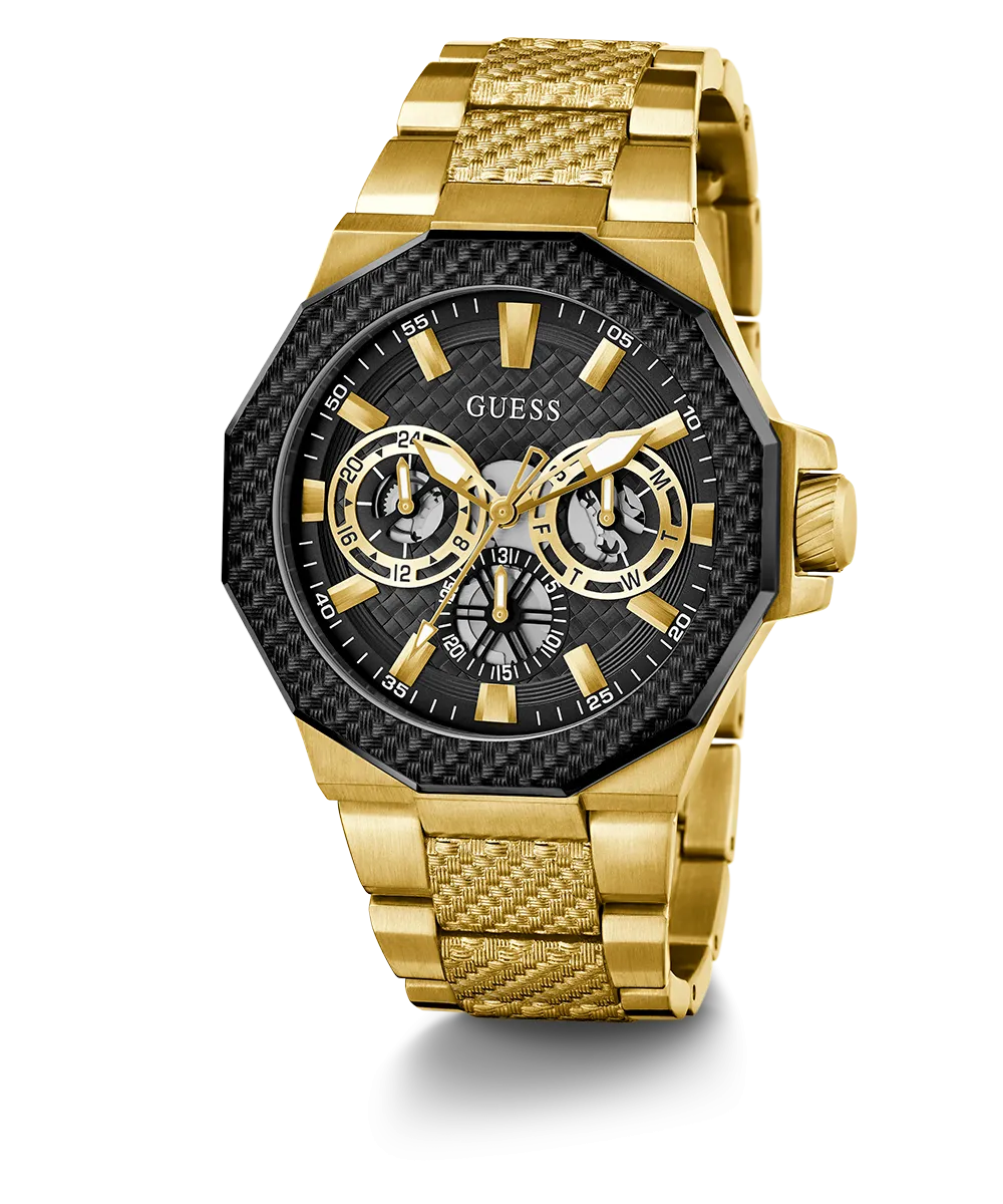 Guess Mens Gold Watches GUESS Mens Gold Tone 2-Tone Multi-function Watch