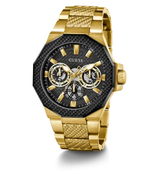 Guess Mens Gold Watches GUESS Mens Gold Tone 2-Tone Multi-function Watch