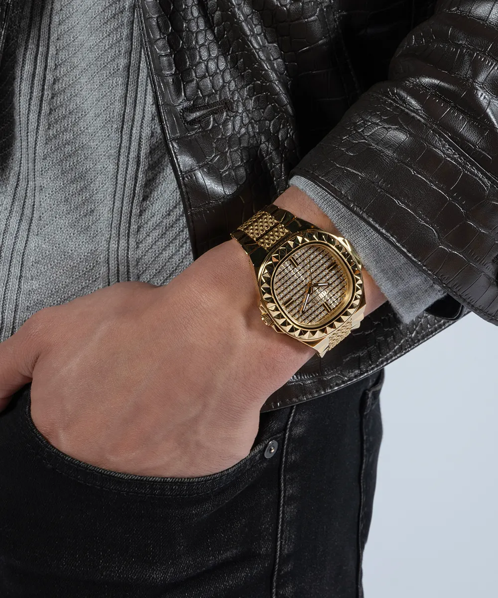 Guess Mens Gold Watches GUESS Mens Gold Tone Analog Watch