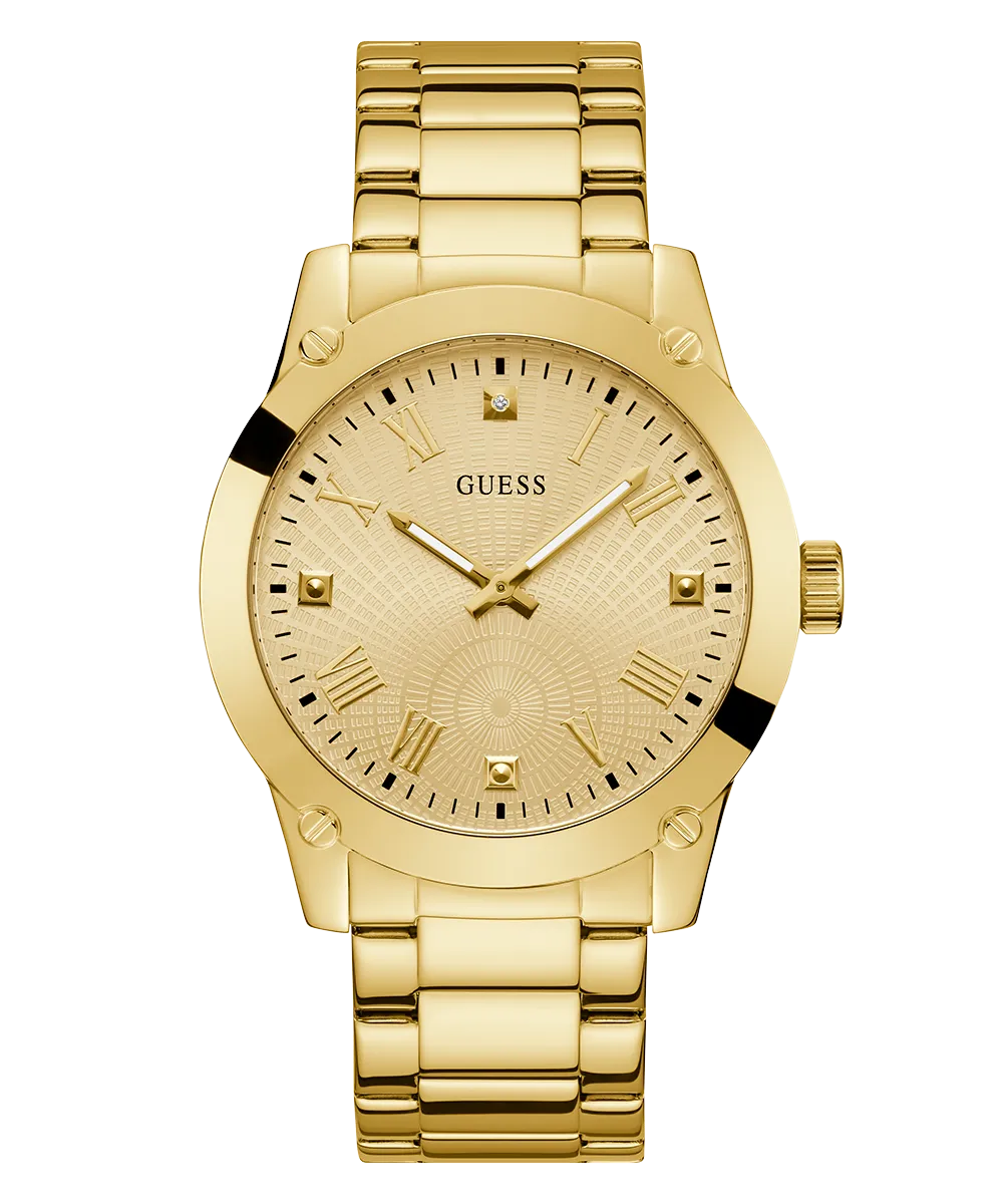 Guess Mens Gold Watches GUESS Mens Gold Tone Analog Watch