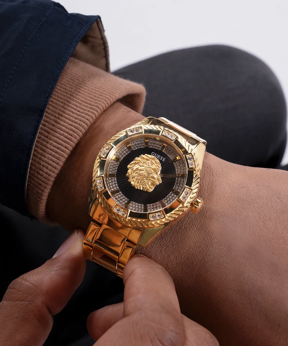 Guess Mens Gold Watches GUESS Mens Gold Tone Analog Watch