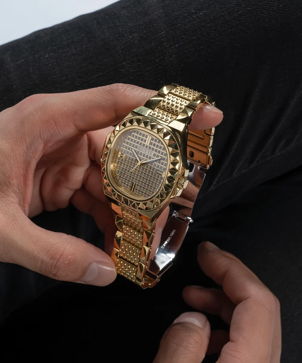 Guess Mens Gold Watches GUESS Mens Gold Tone Analog Watch