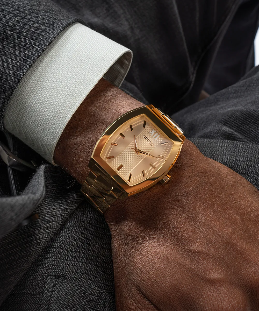 Guess Mens Gold Watches GUESS Mens Gold Tone Analog Watch