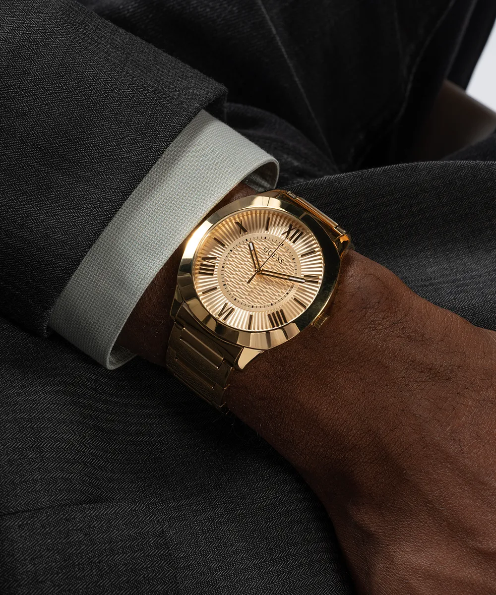 Guess Mens Gold Watches GUESS Mens Gold Tone Analog Watch