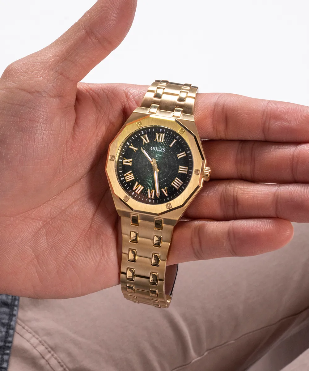 Guess Mens Gold Watches GUESS Mens Gold Tone Analog Watch