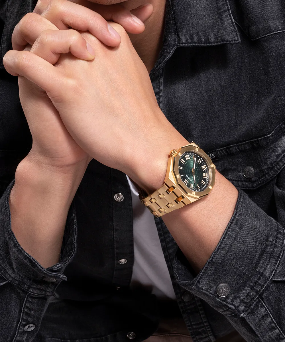 Guess Mens Gold Watches GUESS Mens Gold Tone Analog Watch
