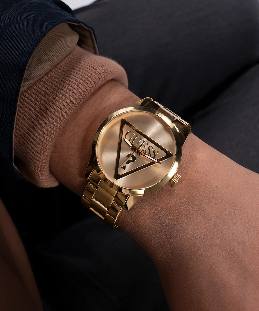 Guess Mens Gold Watches GUESS Mens Gold Tone Analog Watch
