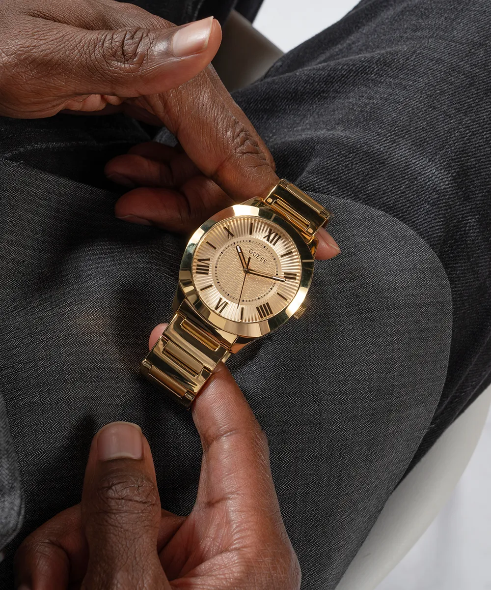 Guess Mens Gold Watches GUESS Mens Gold Tone Analog Watch