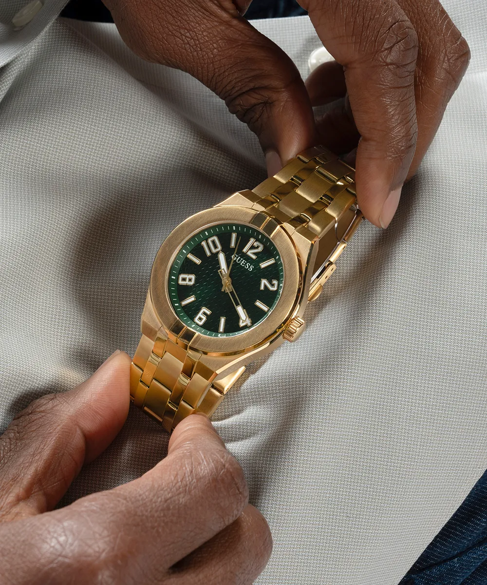 Guess Mens Gold Watches GUESS Mens Gold Tone Analog Watch