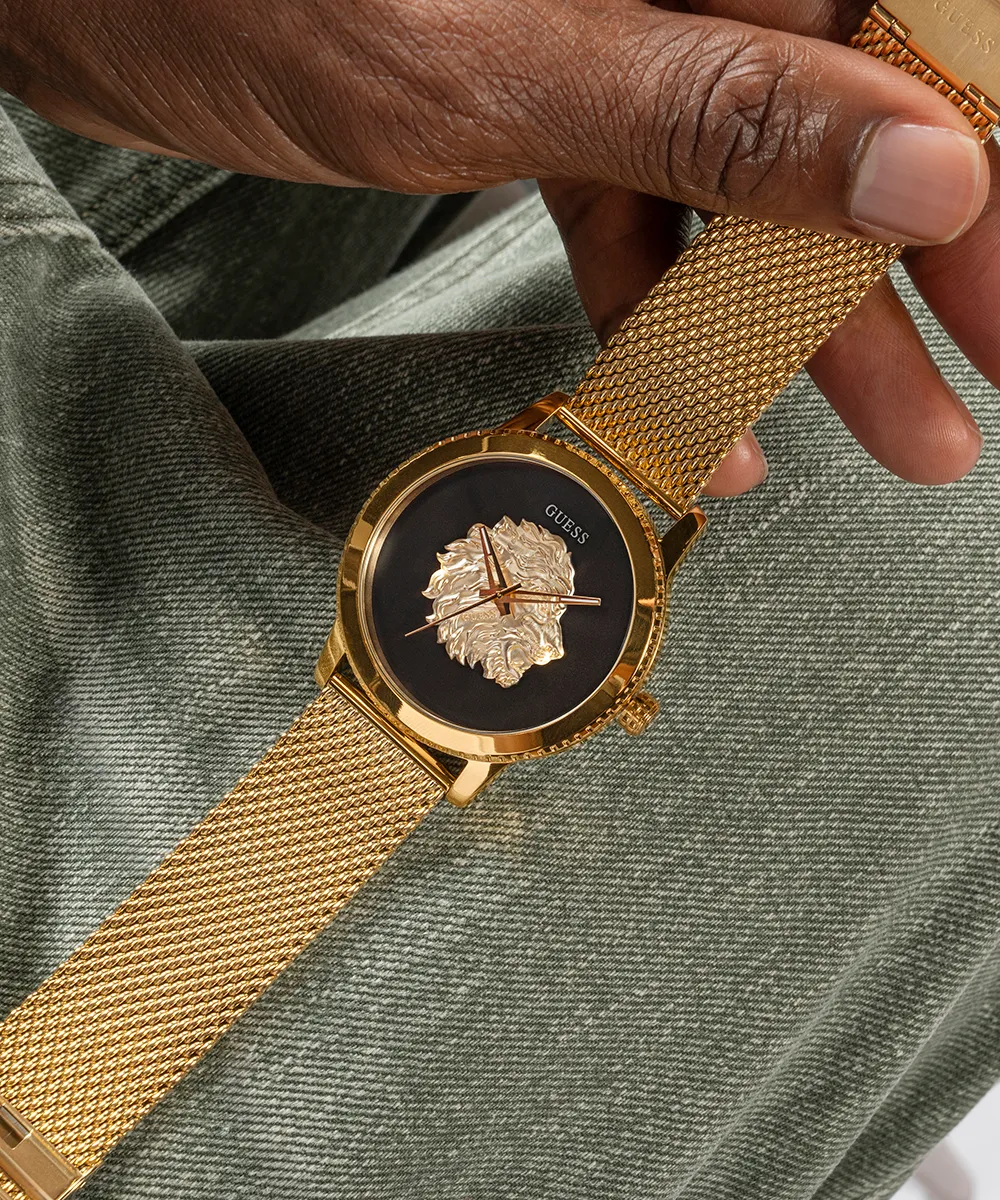 Guess Mens Gold Watches GUESS Mens Gold Tone Analog Watch