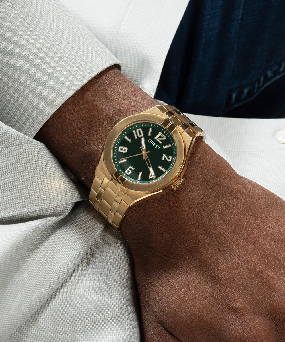 Guess Mens Gold Watches GUESS Mens Gold Tone Analog Watch