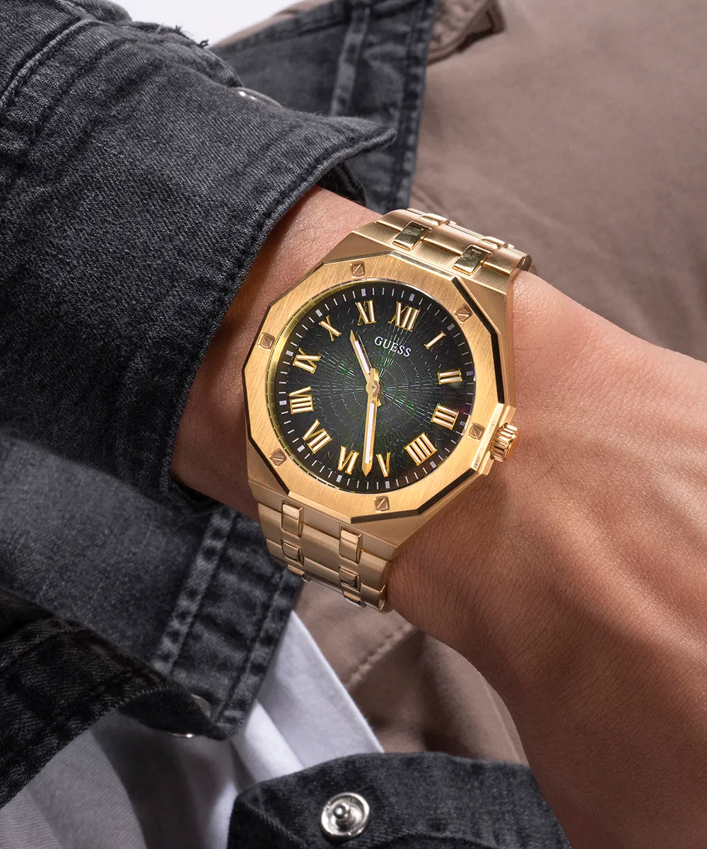 Guess Mens Gold Watches GUESS Mens Gold Tone Analog Watch