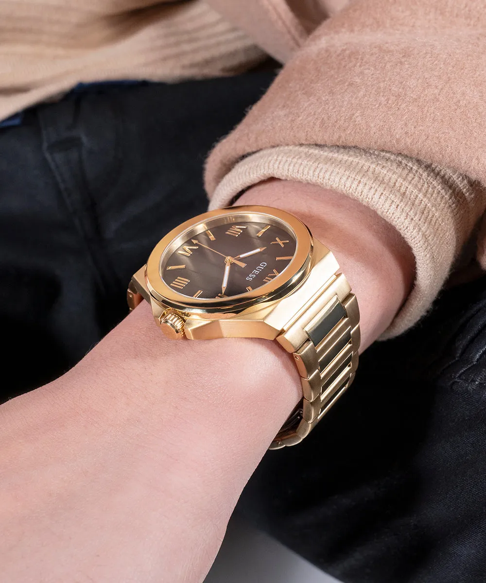 Guess Mens Gold Watches GUESS Mens Gold Tone Analog Watch
