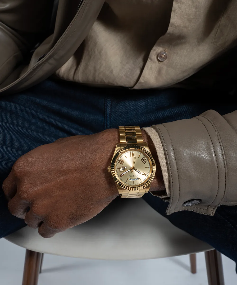 Guess Mens Gold Watches GUESS Mens Gold Tone Day/Date Watch