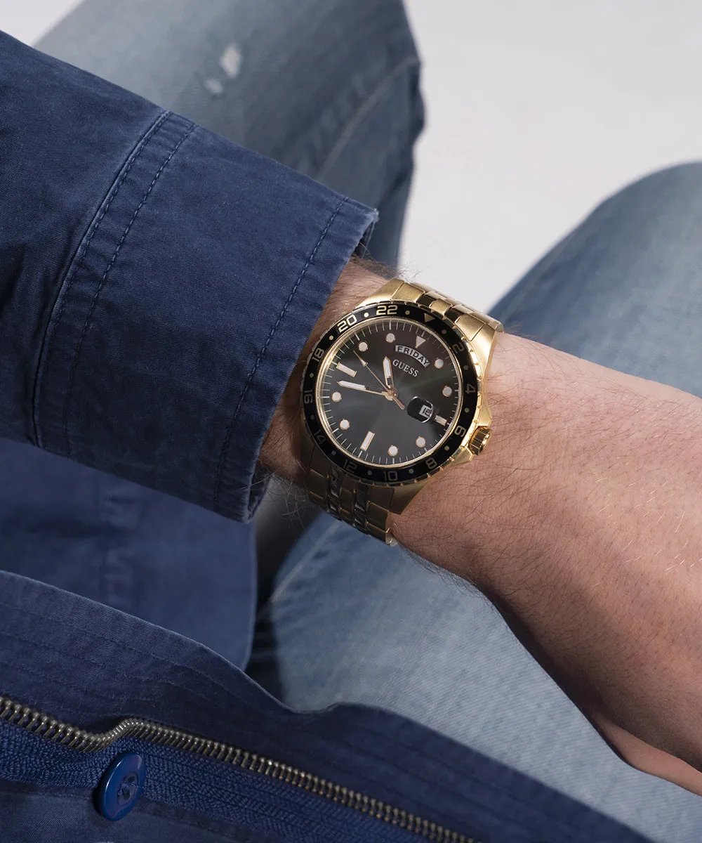 Guess Mens Gold Watches GUESS Mens Gold Tone Day/Date Watch