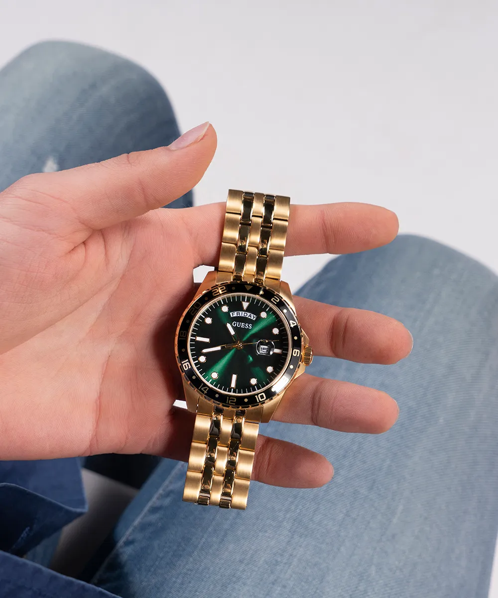 Guess Mens Gold Watches GUESS Mens Gold Tone Day/Date Watch