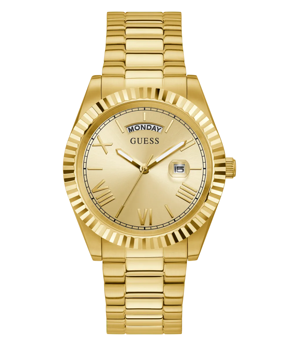 Guess Mens Gold Watches GUESS Mens Gold Tone Day/Date Watch