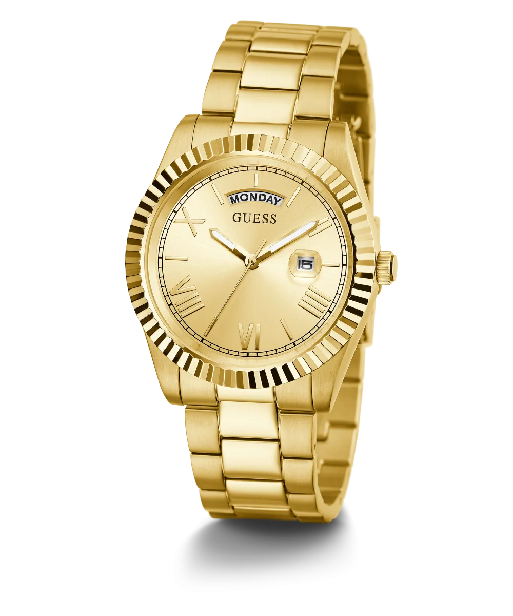 Guess Mens Gold Watches GUESS Mens Gold Tone Day/Date Watch