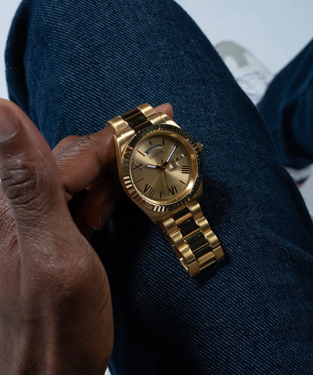 Guess Mens Gold Watches GUESS Mens Gold Tone Day/Date Watch