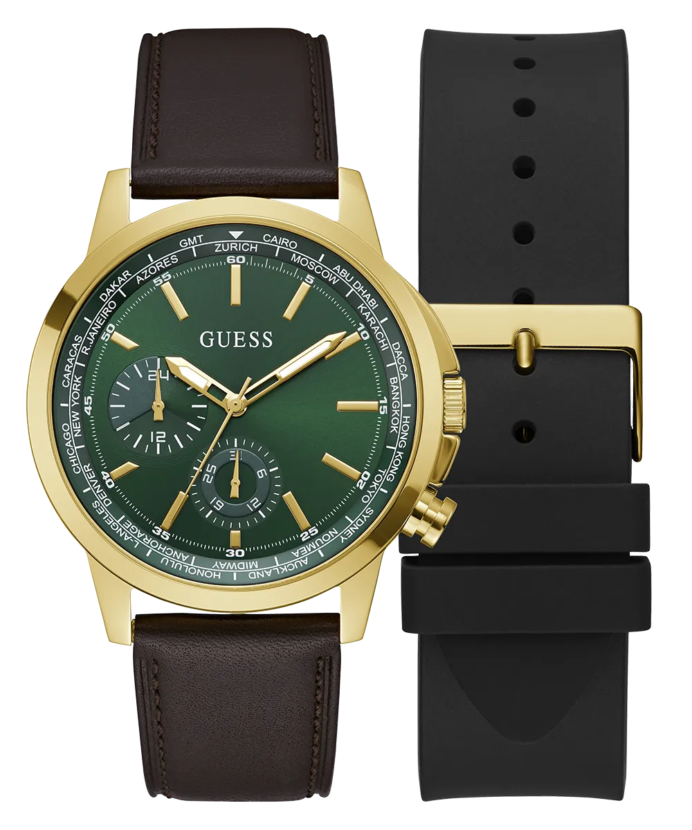 Guess Mens Gold Watches GUESS Mens Gold Tone Multi-function Watch Box Set