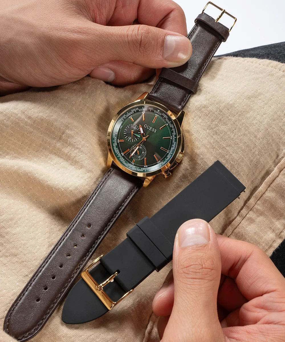 Guess Mens Gold Watches GUESS Mens Gold Tone Multi-function Watch Box Set