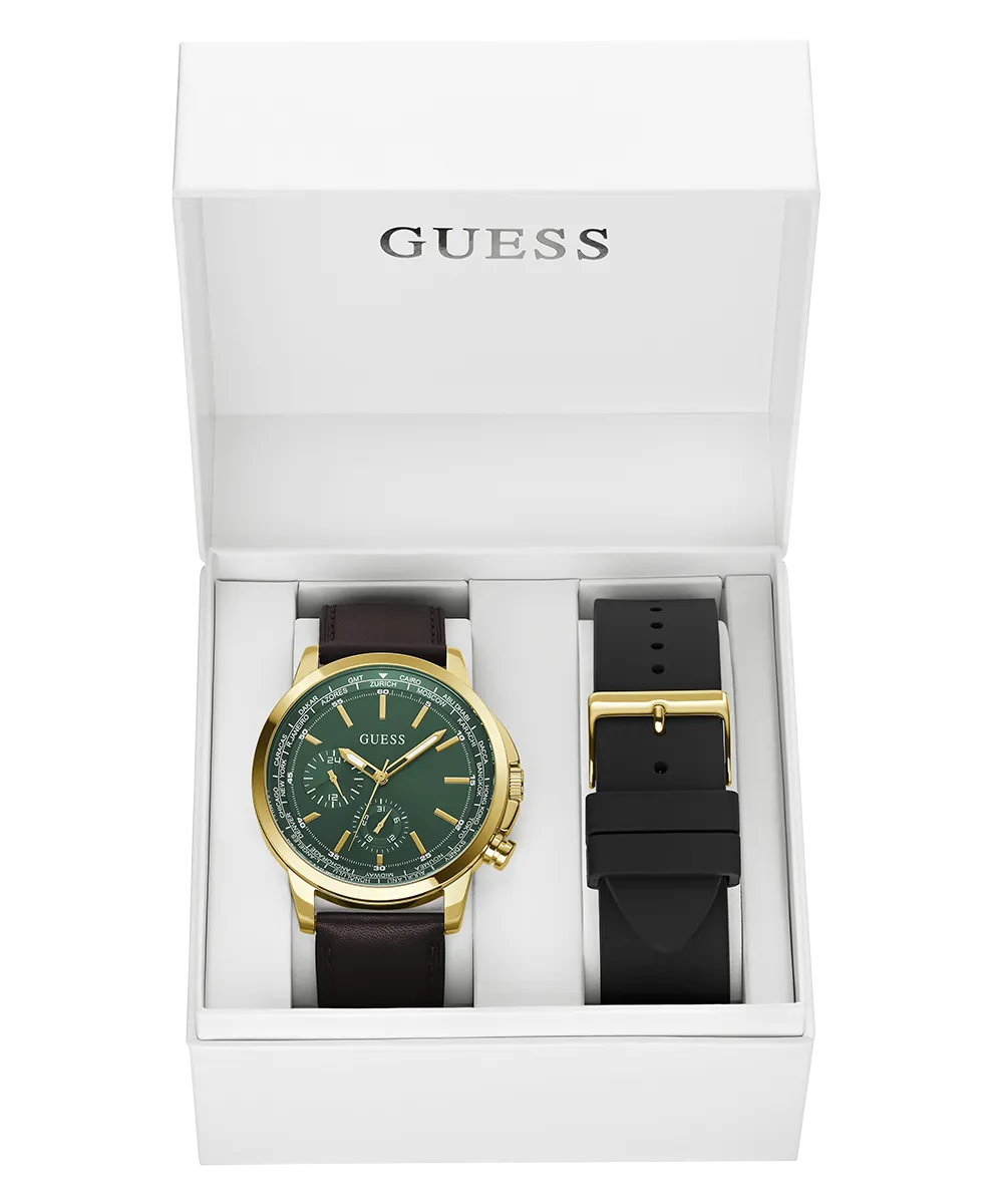 Guess Mens Gold Watches GUESS Mens Gold Tone Multi-function Watch Box Set