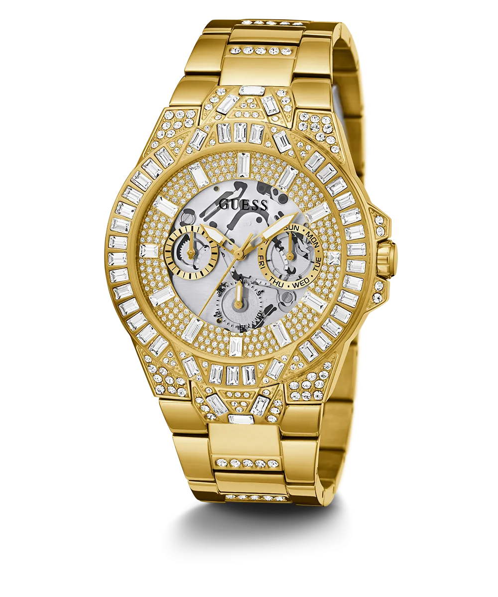 Guess Mens Gold Watches GUESS Mens Gold Tone Multi-function Watch
