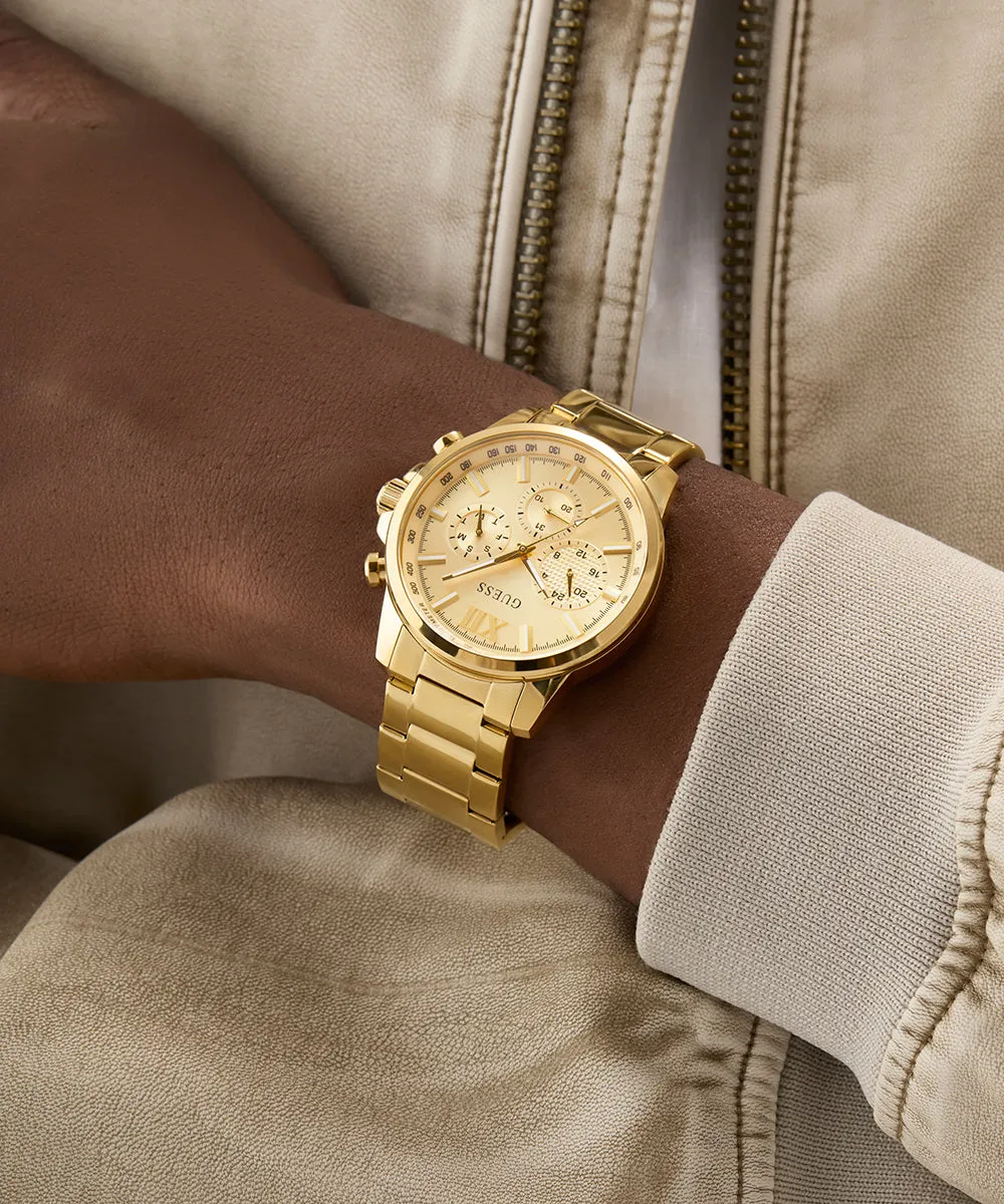 Guess Mens Gold Watches GUESS Mens Gold Tone Multi-function Watch