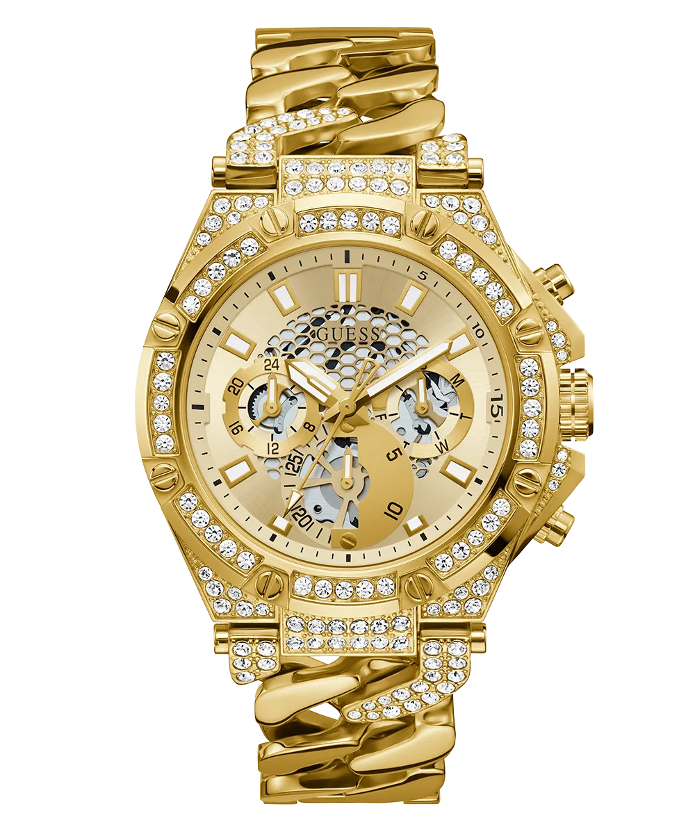 Guess Mens Gold Watches GUESS Mens Gold Tone Multi-function Watch