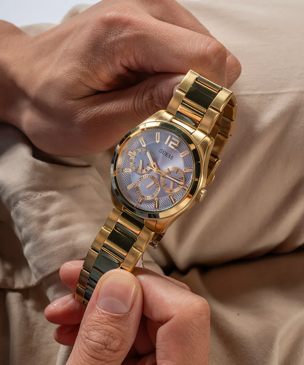 Guess Mens Gold Watches GUESS Mens Gold Tone Multi-function Watch
