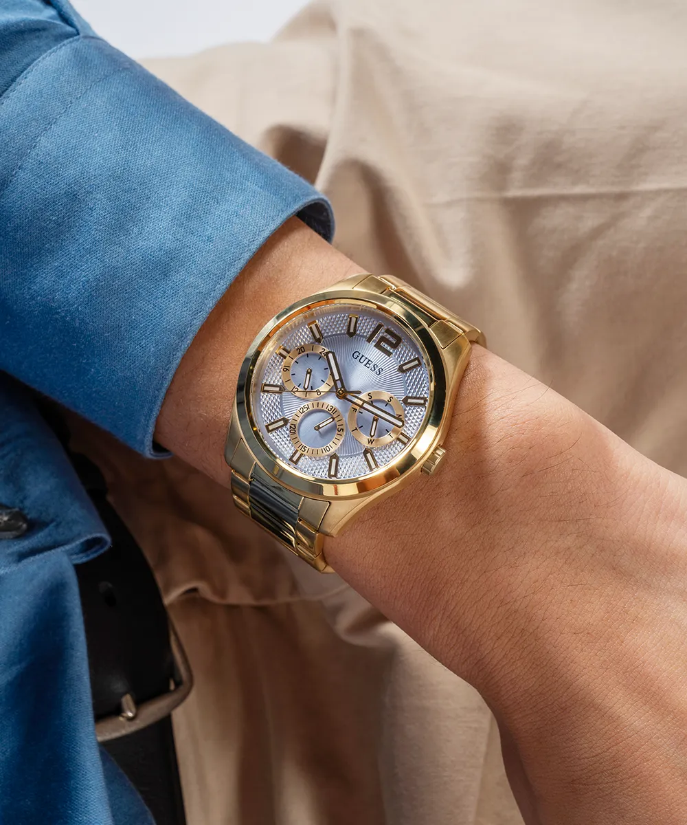 Guess Mens Gold Watches GUESS Mens Gold Tone Multi-function Watch