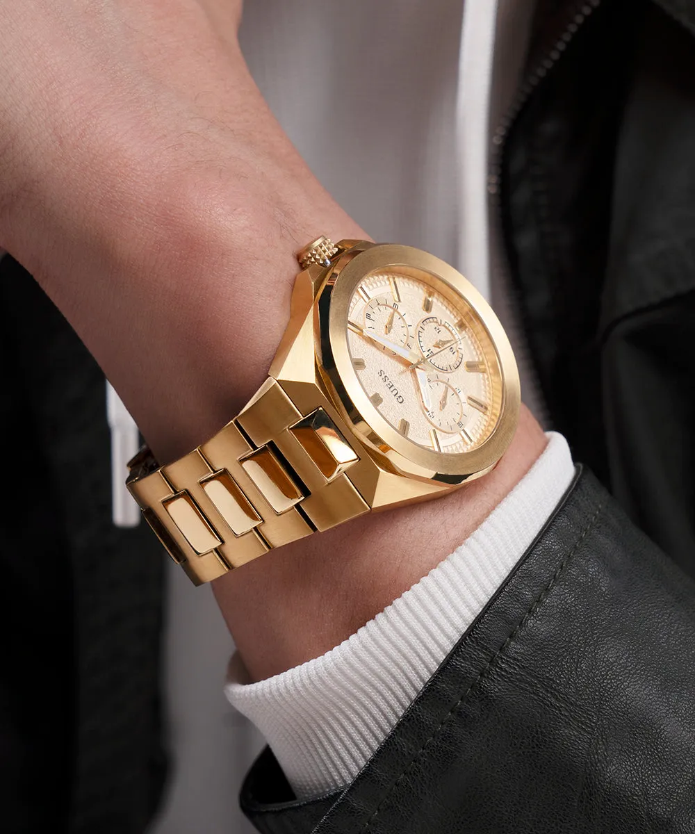 Guess Mens Gold Watches GUESS Mens Gold Tone Multi-function Watch