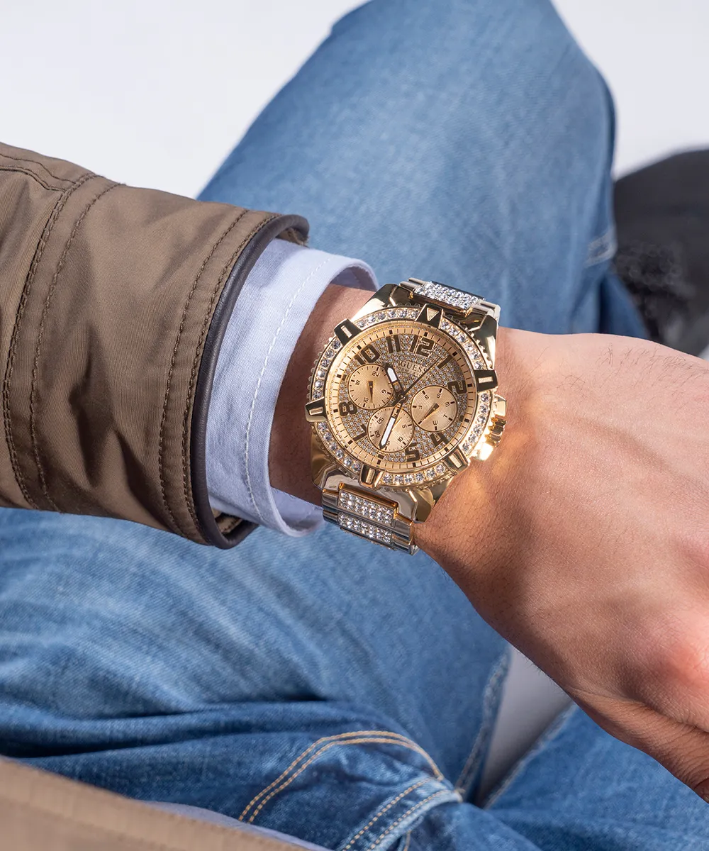 Guess Mens Gold Watches GUESS Mens Gold Tone Multi-function Watch