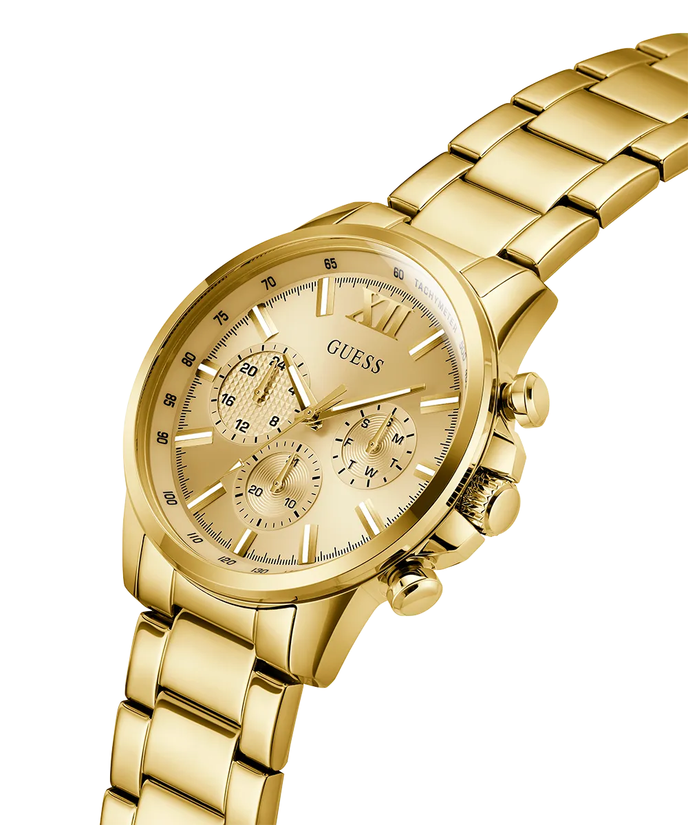 Guess Mens Gold Watches GUESS Mens Gold Tone Multi-function Watch
