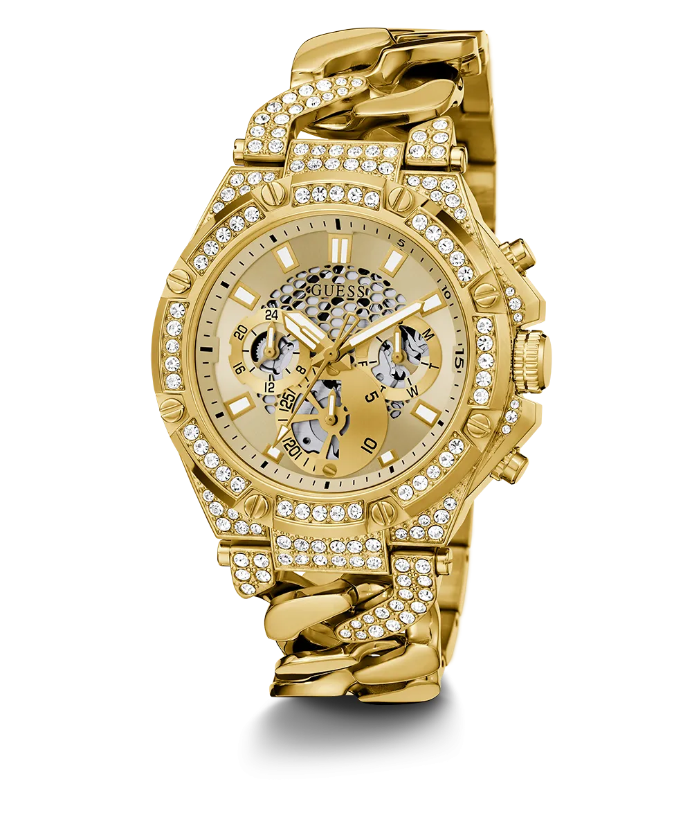 Guess Mens Gold Watches GUESS Mens Gold Tone Multi-function Watch