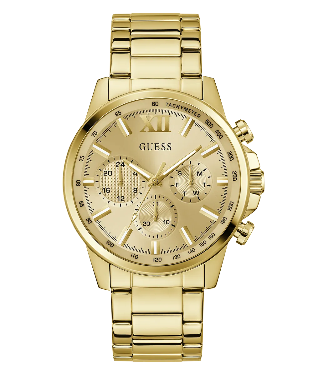 Guess Mens Gold Watches GUESS Mens Gold Tone Multi-function Watch