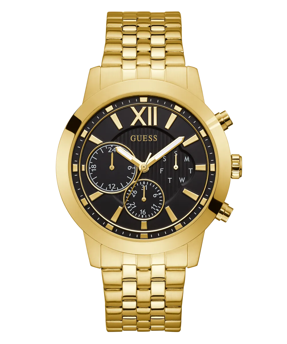 Guess Mens Gold Watches GUESS Mens Gold Tone Multi-function Watch
