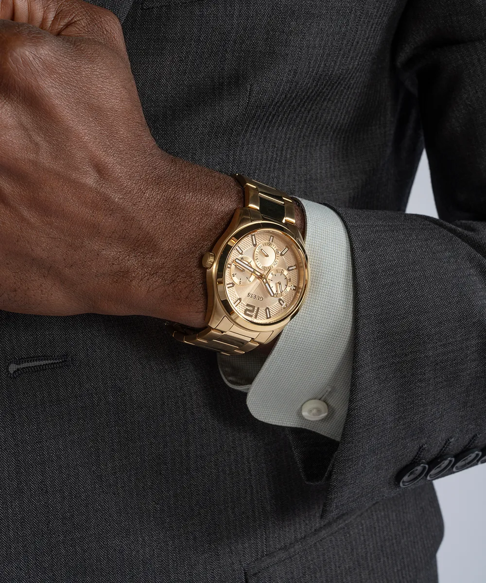 Guess Mens Gold Watches GUESS Mens Gold Tone Multi-function Watch