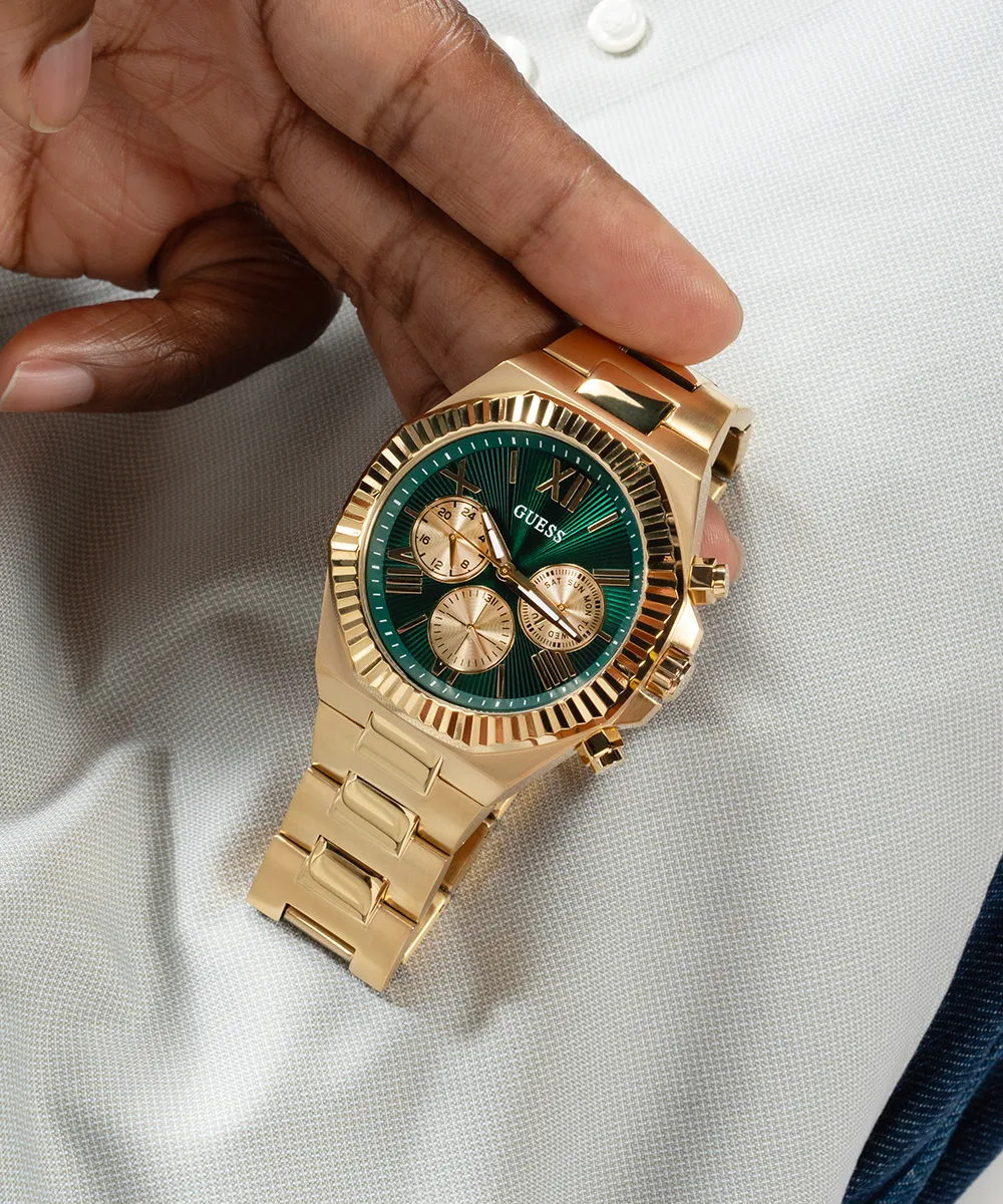 Guess Mens Gold Watches GUESS Mens Gold Tone Multi-function Watch