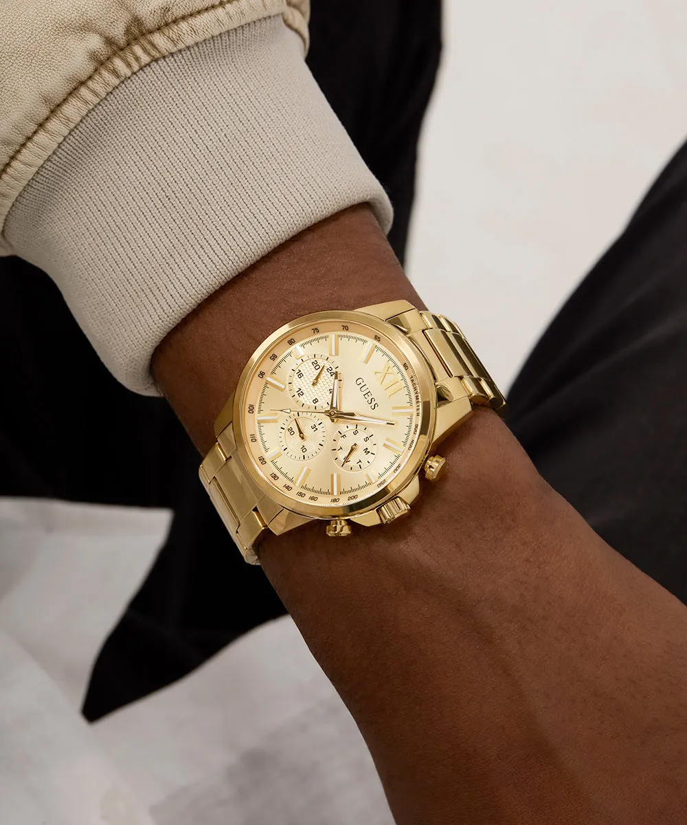 Guess Mens Gold Watches GUESS Mens Gold Tone Multi-function Watch