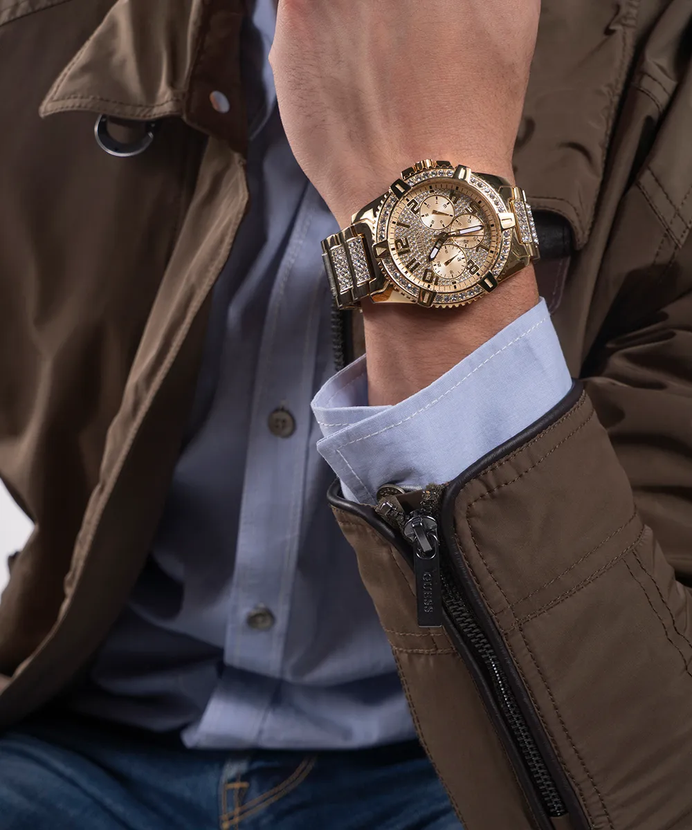 Guess Mens Gold Watches GUESS Mens Gold Tone Multi-function Watch