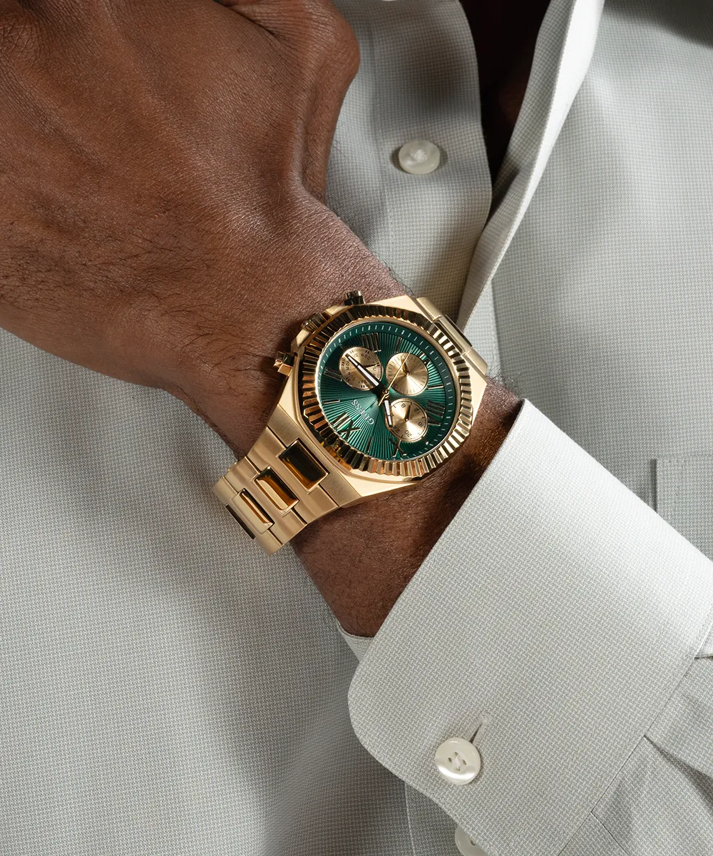 Guess Mens Gold Watches GUESS Mens Gold Tone Multi-function Watch